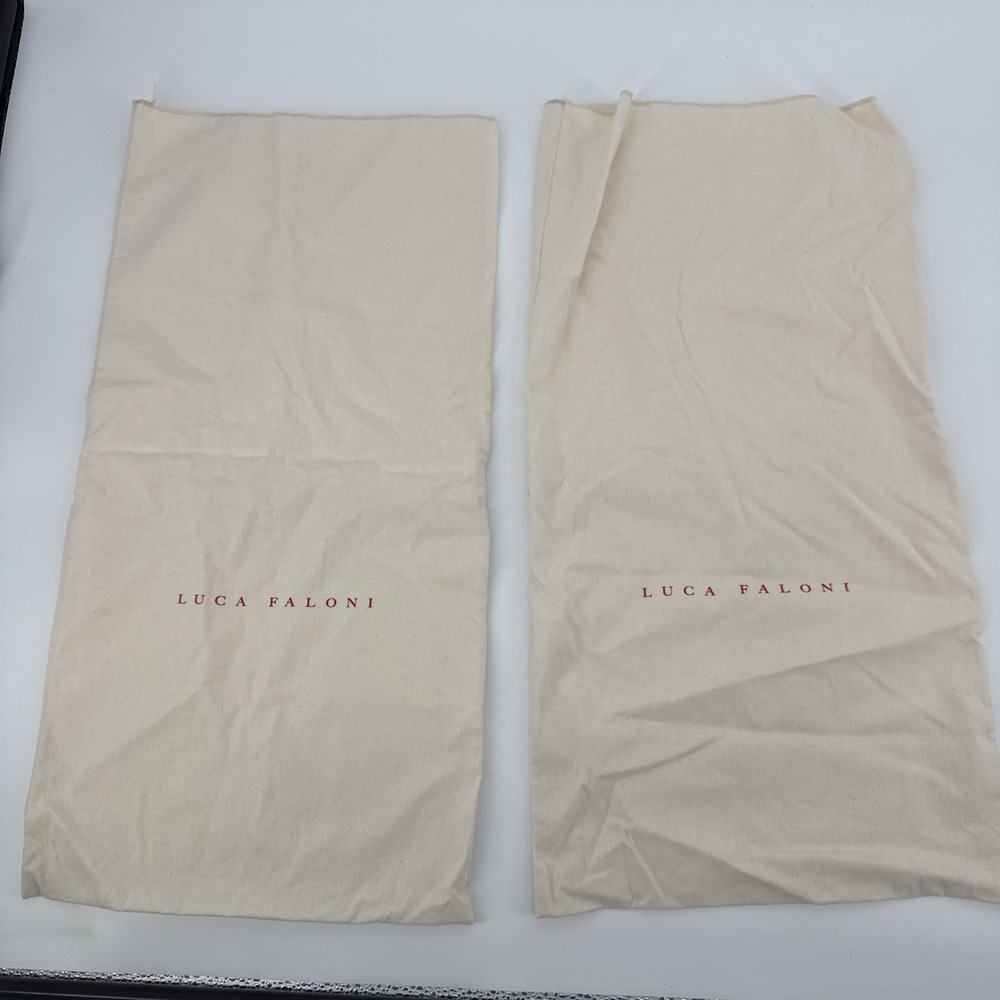 Two 12"x23" Luca Faloni Dust Bag Flap Fold Over Off White 12"x23" x2